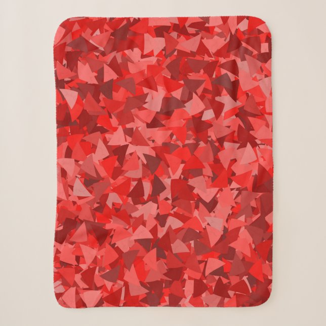 Couverture Sherpa Motif Triangle Rouge (Devant)