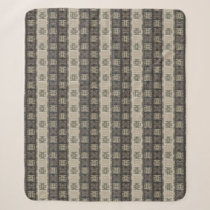 Couverture Sherpa motif tribal africain ethnique. Adinkra simbols.