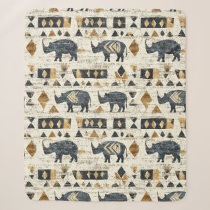 Couverture Sherpa Motif tribal Rhino Rustique (1)