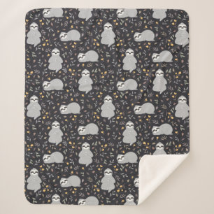 Couverture Sherpa Motif tropical de paresse de bébé