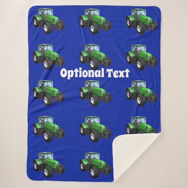 Couverture Sherpa Motif vert moderne de tracteur (Devant)