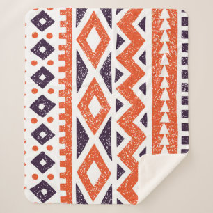 Couverture Sherpa Motifs tribaux aztèques, imprimés rayés