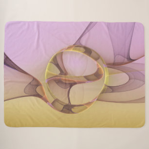 Couverture Sherpa Motions Abstraites Art moderne rose or fractal