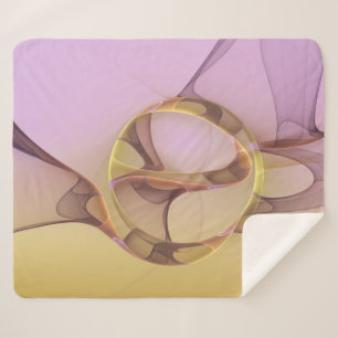 Couverture Sherpa Motions Abstraites Art moderne rose or fractal