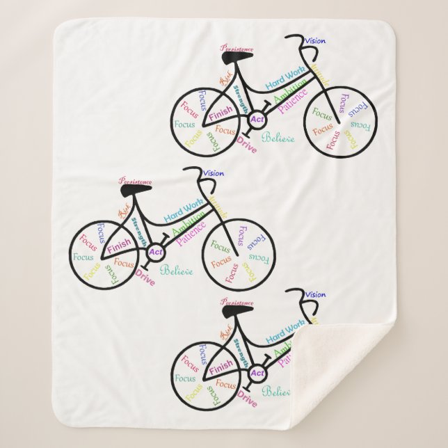 Couverture Sherpa Motivation du vélo mots inspirants (Devant)