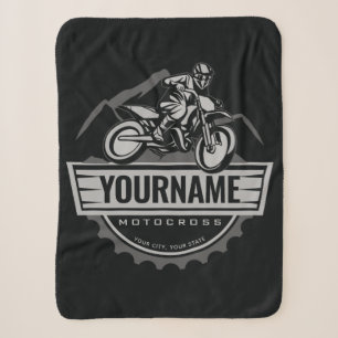 Couverture Sherpa Motocross personnalisée Rider Dirt Bike Hill Racin