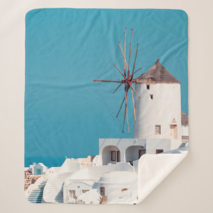 Couverture Sherpa moulin Brown et blanc