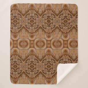Couverture Sherpa Mur en bois sculpté closeabstraite, antique, antiq