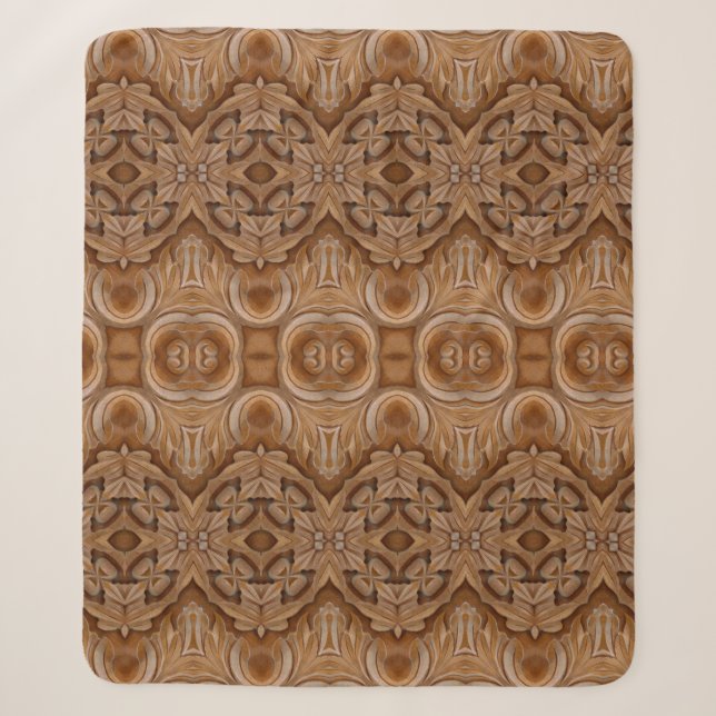 Couverture Sherpa Mur en bois sculpté closeabstraite, antique, antiq (Devant)