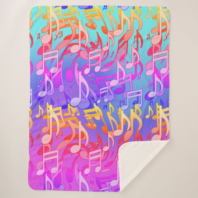 Couverture Sherpa Musique Belle Notes de Musique Tourbillonnantes Co (Devant)