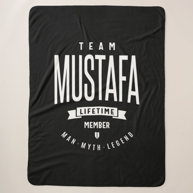 Couverture Sherpa Mustafa Nom personnalisé Cadeau Anniversaire (Devant)