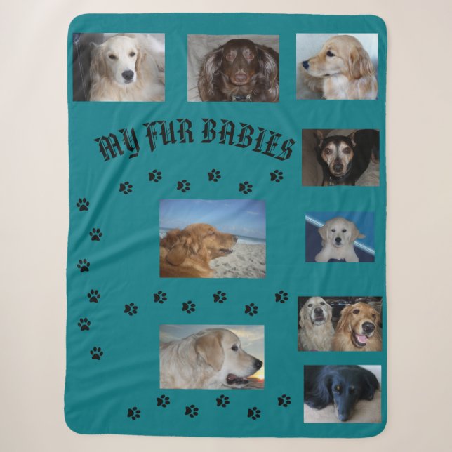 Couverture Sherpa My Fur Babies Turquoise 8 photos (Devant)