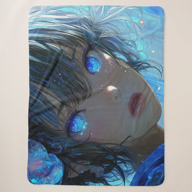 Couverture Sherpa Mysterious Fantasy Girl - Ocean Art Aesthetic (Devant)