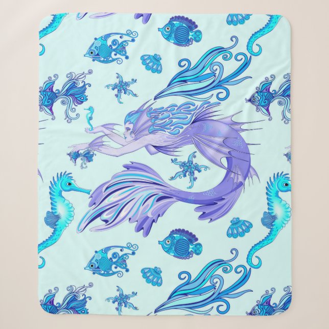Couverture Sherpa Mystic Fairy Purple Créature Carreaux en céramique (Devant)