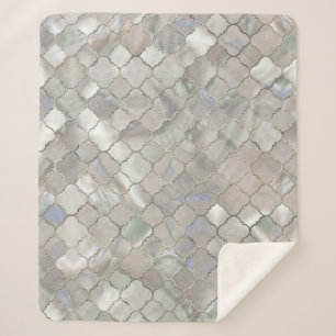 Couverture Sherpa Nacre marocaine de motif de Quatrefoil