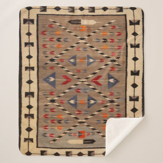 COUVERTURE SHERPA NAVAJO HORSE SADDLE BLANKET PRINT FROM  1900