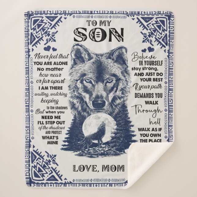 Couverture Sherpa Ne Sentez Jamais Cela ...À Mon Fils - Amour Maman (Devant)