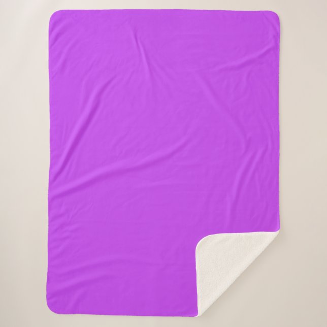 Couverture Sherpa néon clair solide fluorescent violet (Devant)