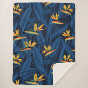 Couverture Sherpa Night bird of Paradise garden 2