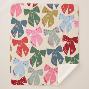 Couverture Sherpa Noël Bows Coquette