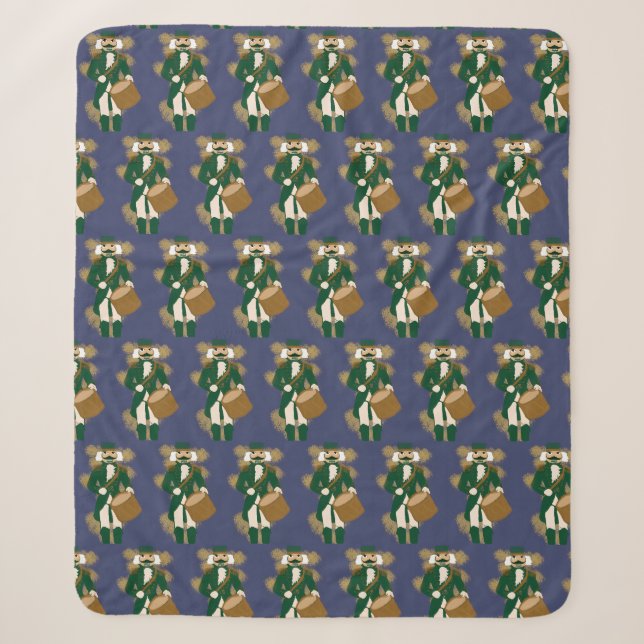Couverture Sherpa Noël Casse-Noisette Bleu Marine (Devant)
