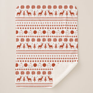 Couverture Sherpa Noël des rennes et des fêtes