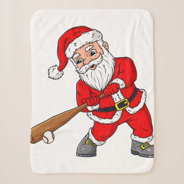 Couverture Sherpa Noël Santa Claus Baseball Pitcher Boys T Enfants (Devant)