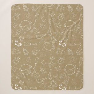 Couverture Sherpa Noël vintage Gingerbread Man et père Noël