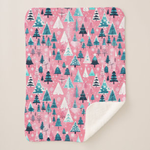 Couverture Sherpa Noëls roses