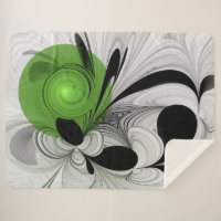Noir Abstrait et blanc avec art fractal vert