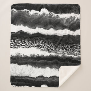 Couverture Sherpa Noir et blanc Abstrait Illusion Art moderne