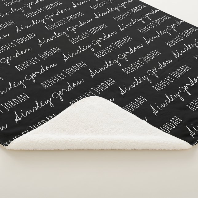 Couverture Sherpa Noir et blanc moderne Keepsaké Baby Custom (3/4)