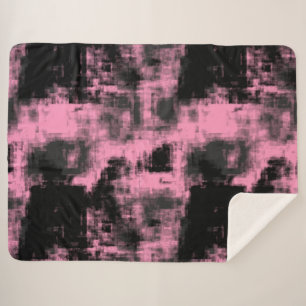 Couverture Sherpa Noir rose et gris