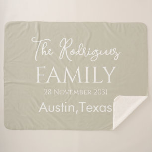 Couverture Sherpa Nom de famille simple et neutre