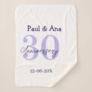 Couverture Sherpa nom de lettre gras violet 30e anniversaire simple