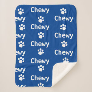 Couverture Sherpa Nom de mât de chien Marine Blanc