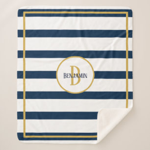 Couverture Sherpa Nom du monogramme personnalisé des impacts de la