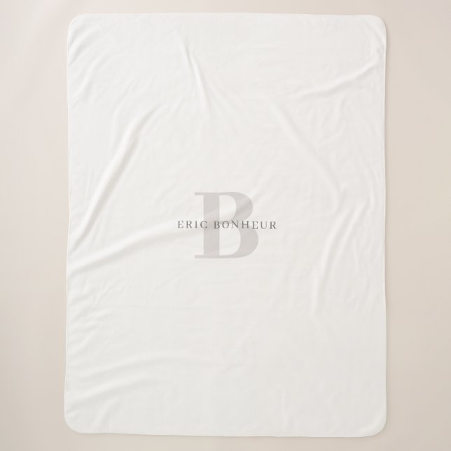 Couverture Sherpa Nom moderne élégant et monogramme (Devant)