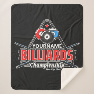 Couverture Sherpa NOM Personnalisé Billard 8 Ball Pool Cue Rack