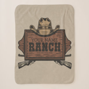 Couverture Sherpa NOM PERSONNALISÉ Canons Cowboy Connexion Western R