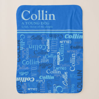 Couverture Sherpa Nom personnalisé Collin signifiant nuances de bleu