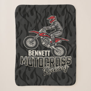 Couverture Sherpa Nom personnalisé Dirt Vélo Rider Motocross Racing