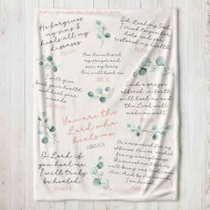 Couverture Sherpa Nom personnalisé Écritures de guérison Prière Cade