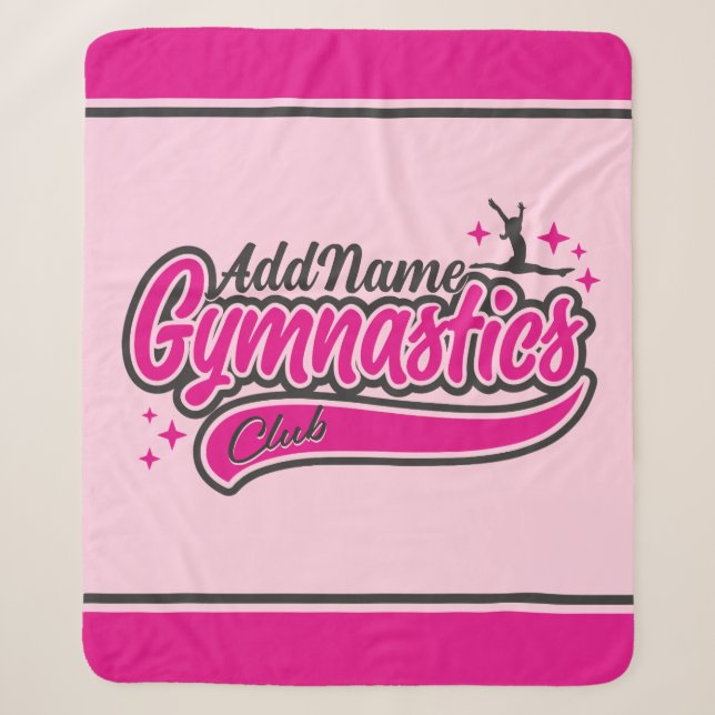 Couverture Sherpa NOM personnalisé Gymnaste Split Leap Gymnastique (Devant)