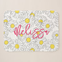 nom personnalisé jaune marguerite motif moderne
