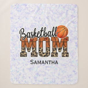 Couverture Sherpa Nom personnalisé Maman de basket-ball   Fête des m