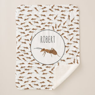 Couverture Sherpa Nom personnalisé Motif des fourmis