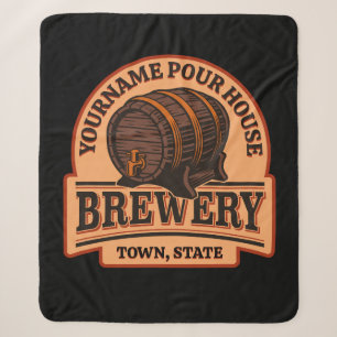 Couverture Sherpa NOM PERSONNALISÉ Old Oak Barrel Beer Keg Brasserie