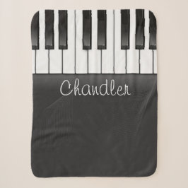 Couverture Sherpa NOM personnalisé Pianist Piano Keys professeur de 