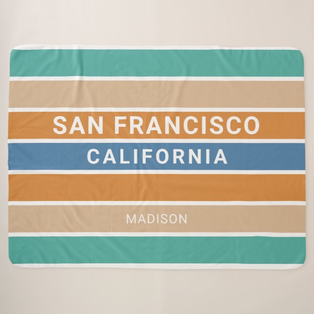 Couverture Sherpa Nom personnalisé San Francisco / VOTRE TEXTE (Devant (Horizontal))